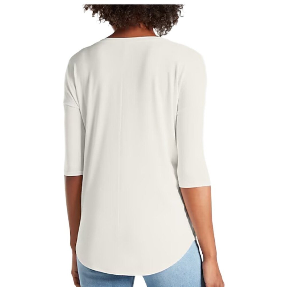 Relaxed V-Neck Three Quarter Sleeve London Tee - SZ Small - NWT - Picture 2 of 9